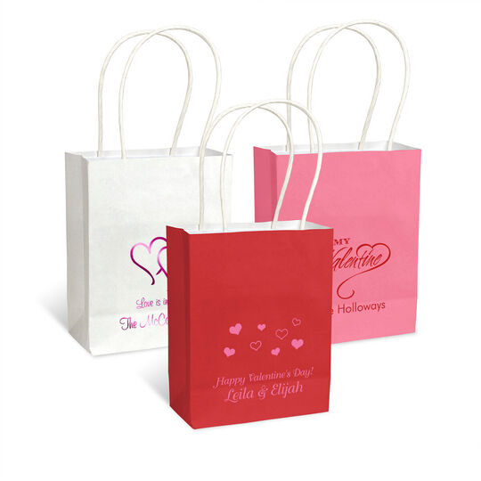 Personalized Mini Twisted Handled Bags for Valentine's Day